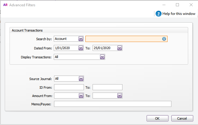 find transaction advanced